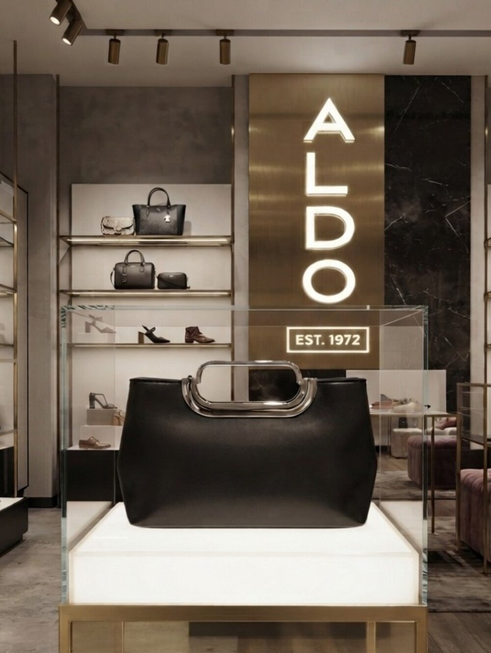 Aldo Black Structured Top-Handle Bag with Silver Accent 🖤